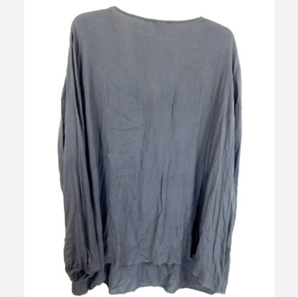 Torrid Gray Textured Lace Up Blouse - Picture 4 of 4